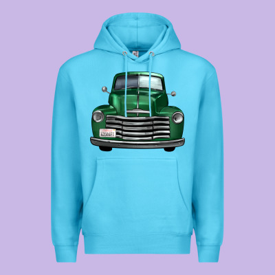 Western Green Truck Front View Premium Hoodie Designed By Fadigitalartstudio