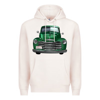 Pale Pink western green truck front view Premium Hoodie - FaDigitalArtStudio