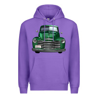 Purple western green truck front view Premium Hoodie - FaDigitalArtStudio
