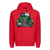 Red western green truck front view Premium Hoodie - FaDigitalArtStudio