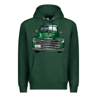 Sports Green western green truck front view Premium Hoodie - FaDigitalArtStudio