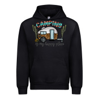 Black camping is my happy place Urban Hoodie - CowhideDigitalArt