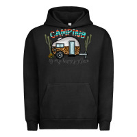 Pigment Black camping is my happy place Urban Hoodie - CowhideDigitalArt