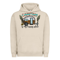 Pigment French Oak camping is my happy place Urban Hoodie - CowhideDigitalArt