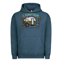 Pigment Midnight Navy camping is my happy place Urban Hoodie - CowhideDigitalArt
