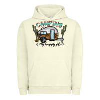 Pigment Pistachio camping is my happy place Urban Hoodie - CowhideDigitalArt