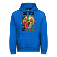 Cobalt Dead İnside But Merry Human Skull Urban Hoodie - FaDigitalArtStudio