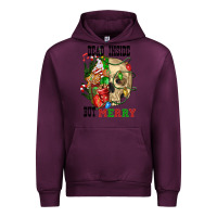 Mauve Wine Dead İnside But Merry Human Skull Urban Hoodie - FaDigitalArtStudio