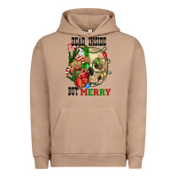 Pigment Burro Dead İnside But Merry Human Skull Urban Hoodie - FaDigitalArtStudio