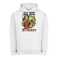 Dead İnside But Merry Human Skull Urban Hoodie | Teevron