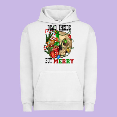 Dead İnside But Merry Human Skull Urban Hoodie Designed By Fadigitalartstudio