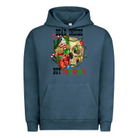 Pigment Midnight Navy Dead İnside But Merry Human Skull Urban Hoodie - FaDigitalArtStudio