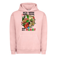 Pigment Salmon Dead İnside But Merry Human Skull Urban Hoodie - FaDigitalArtStudio
