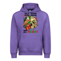 Tulip Dead İnside But Merry Human Skull Urban Hoodie - FaDigitalArtStudio