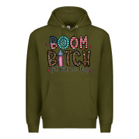 Army Green boom bitch Premium Hoodie - CowhideDigitalArt
