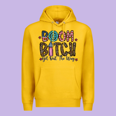 Boom Bitch Premium Hoodie Designed By Cowhidedigitalart