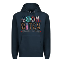 Navy boom bitch Premium Hoodie - CowhideDigitalArt