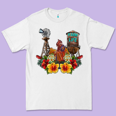 Farm Life Rooster Premium Tee Designed By Sublimationcraftshop