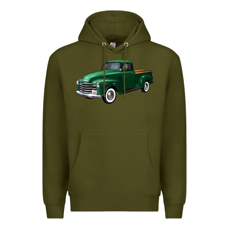 Western Green Truck Right 34 View Premium Hoodie by FaDigitalArtStudio | Teevron