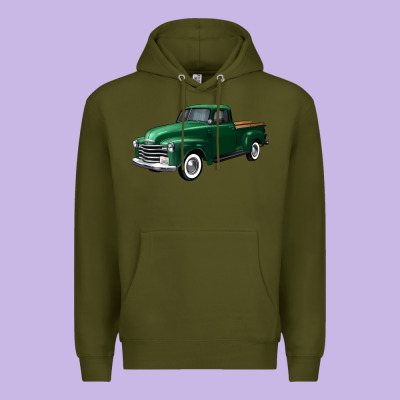 Western Green Truck Right 34 View Premium Hoodie Designed By Fadigitalartstudio