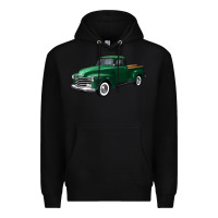 Black western green truck right 34 view Premium Hoodie - FaDigitalArtStudio