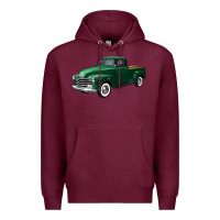Burgundy western green truck right 34 view Premium Hoodie - FaDigitalArtStudio