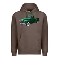 Coffee western green truck right 34 view Premium Hoodie - FaDigitalArtStudio