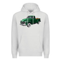 Dove Grey western green truck right 34 view Premium Hoodie - FaDigitalArtStudio