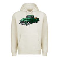 Oatmeal Heather western green truck right 34 view Premium Hoodie - FaDigitalArtStudio