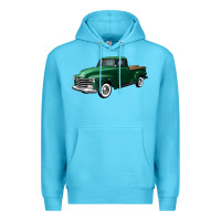 Ocean Blue western green truck right 34 view Premium Hoodie - FaDigitalArtStudio