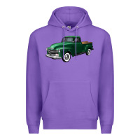 Purple western green truck right 34 view Premium Hoodie - FaDigitalArtStudio