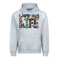 Heather Grey camping life Urban Hoodie - CowhideDigitalArt