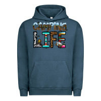 Pigment Midnight Navy camping life Urban Hoodie - CowhideDigitalArt