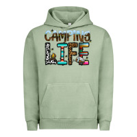 Pigment Oil Green camping life Urban Hoodie - CowhideDigitalArt