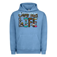 Pigment Pebble Blue camping life Urban Hoodie - CowhideDigitalArt
