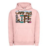 Pigment Salmon camping life Urban Hoodie - CowhideDigitalArt