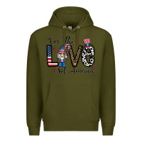 Army Green for the lovee of america gnome Premium Hoodie - CowhideDigitalArt