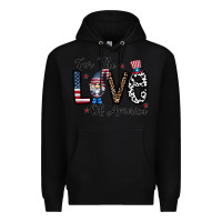 Black for the lovee of america gnome Premium Hoodie - CowhideDigitalArt