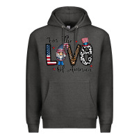 Charcoal Heather for the lovee of america gnome Premium Hoodie - CowhideDigitalArt