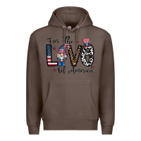 Coffee for the lovee of america gnome Premium Hoodie - CowhideDigitalArt