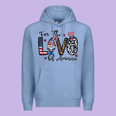 For The Lovee Of America Gnome Premium Hoodie Designed By Cowhidedigitalart