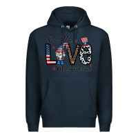 Navy for the lovee of america gnome Premium Hoodie - CowhideDigitalArt