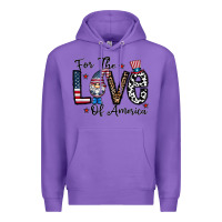 Purple for the lovee of america gnome Premium Hoodie - CowhideDigitalArt