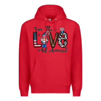 Red for the lovee of america gnome Premium Hoodie - CowhideDigitalArt