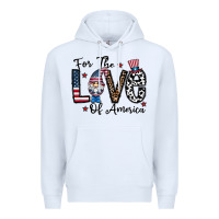 White for the lovee of america gnome Premium Hoodie - CowhideDigitalArt