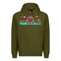 Army Green nurse sunflower libbey glass Premium Hoodie - HRA Design Shop