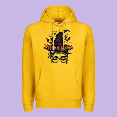 Withcy Mama Premium Hoodie Designed By Racoondesign