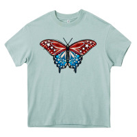 Arona Patriotic American Flag Butterfly 4th of July Heavy Core Tee - LillyAllenDesigns