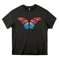 Asphalt Patriotic American Flag Butterfly 4th of July Heavy Core Tee - LillyAllenDesigns