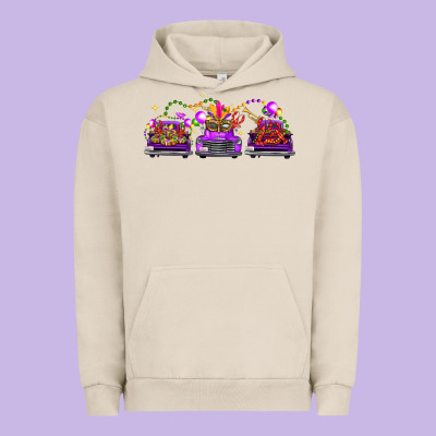Mardi Gras Farm Trucks Urban Hoodie Designed By Fadigitalartstudio